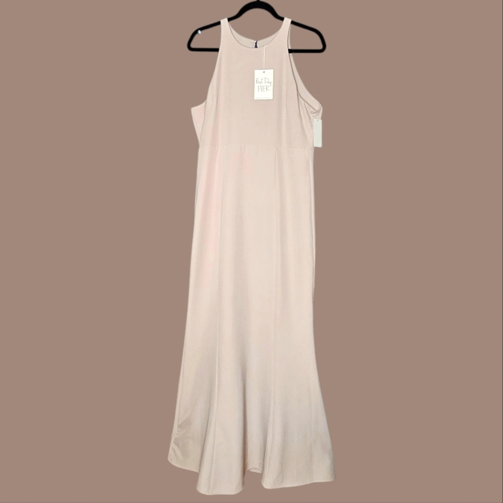 Show Me Your Mumu Formal Sleeveless Blush/Nude High Neck Maxi Dress L